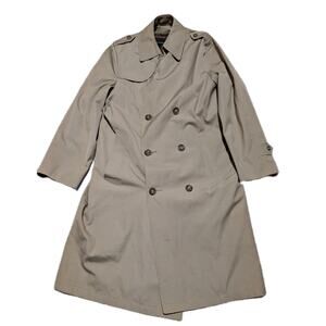 WEATHERMASTER Vtg RAINCOAT Rain Trench Coat Mens Size 38R Khaki lined